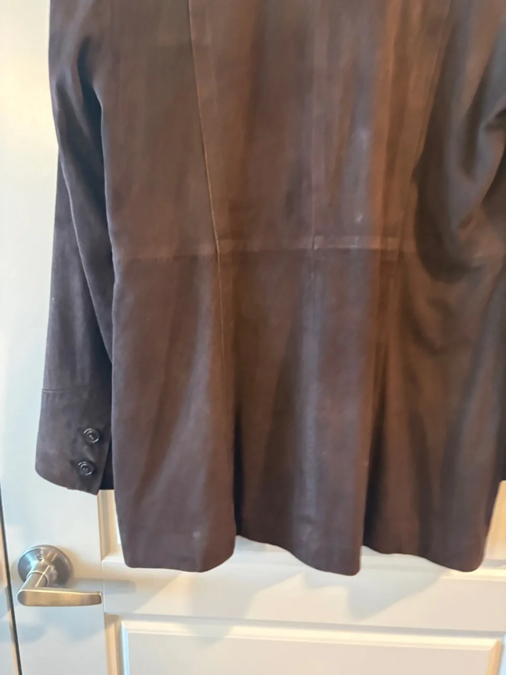 Cole Haan Brown Leather Jacket Blazer Style Size S Button Front Classic - Picture 11 of 16